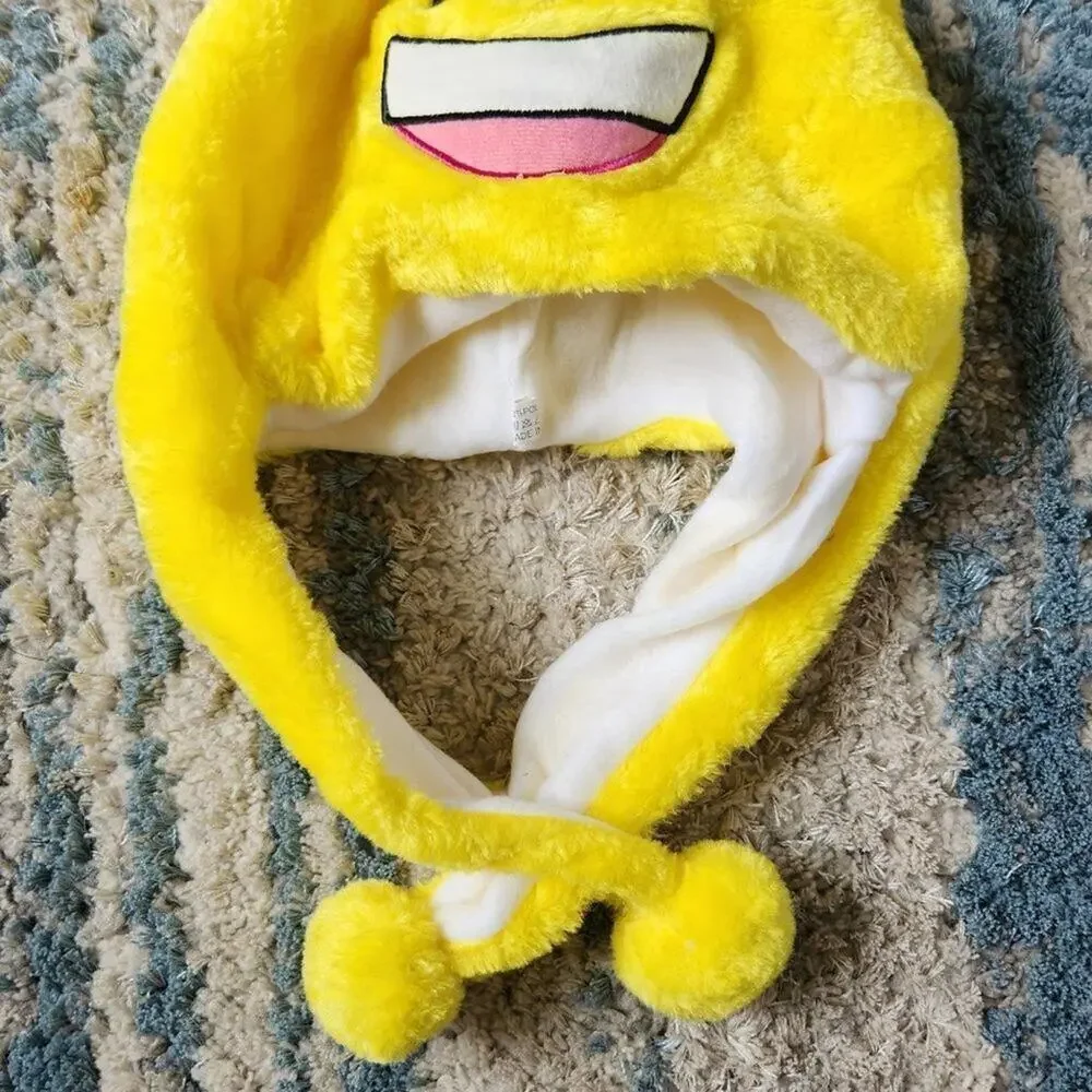 Big Smile Emoji Hoodie Hat || EUC